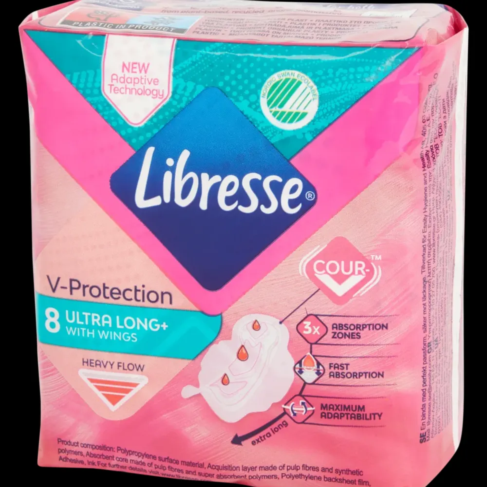 Lichaamsverzorging*Libresse V-Protection maandverband Ultra Long+ 8 Stuks | Action NL