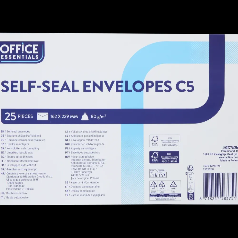 Kaarten* Office Essentials enveloppen C5 | Action NL
