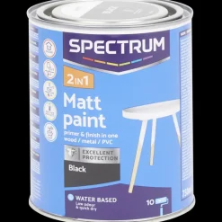 Verf*Spectrum 2-in-1 matte verf Zwart Zwart 750 ml | Action NL